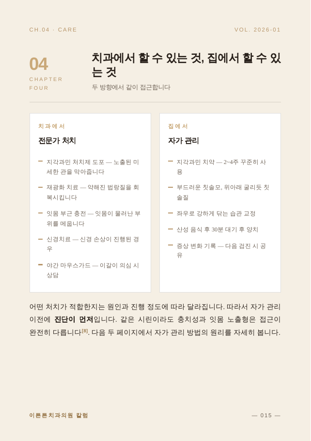 15면 4장 치과와 집에서의 관리