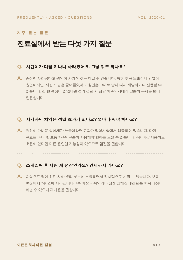 19면 FAQ