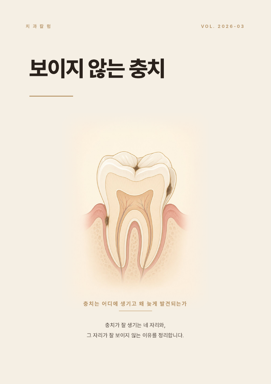 보이지 않는 충치 표지